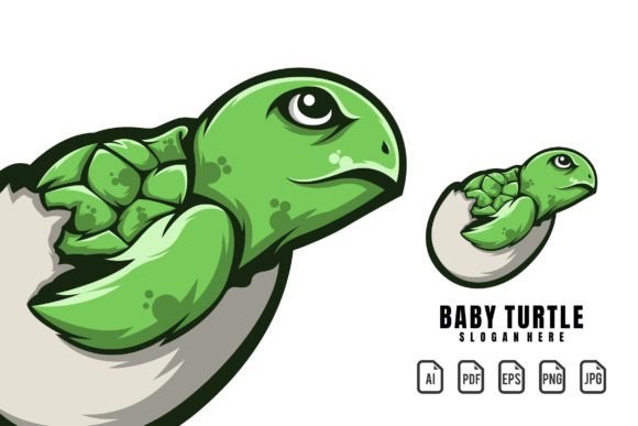 Baby Turtle Mascot Logo: A Flexible Template for Designers