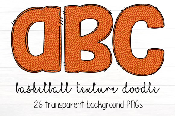 Basketball Texture Doodle Letter PNGs