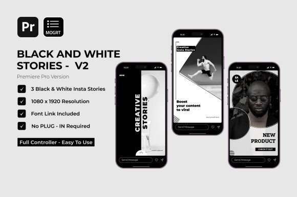 Black & White Stories V2 for Premiere Pro