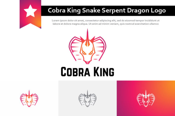 Cobra King Snake Serpent Dragon Logo Design