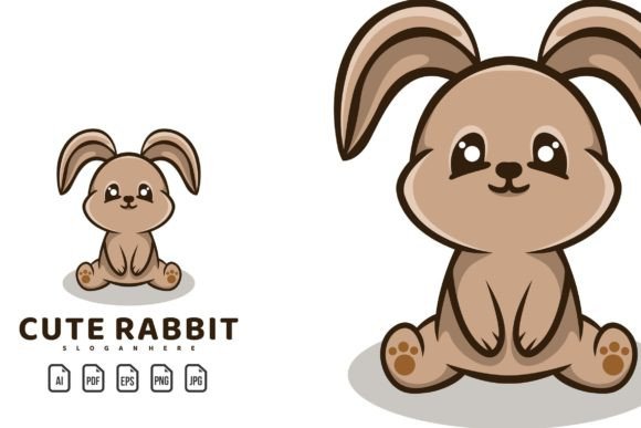 Cute Rabbit Mascot Logo: A Versatile Template for Creative Projects
