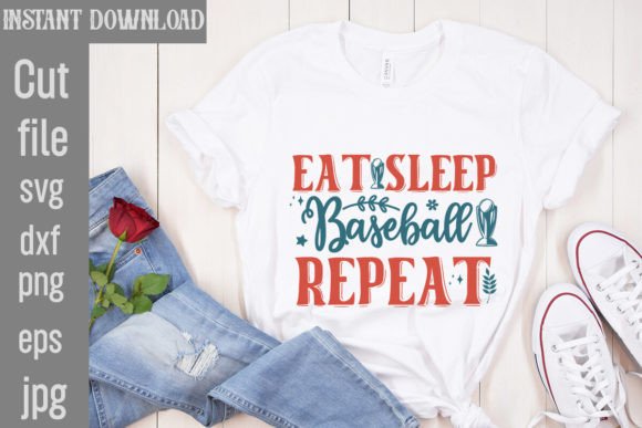 Eat Sleep Baseball Repeat SVG Cut File