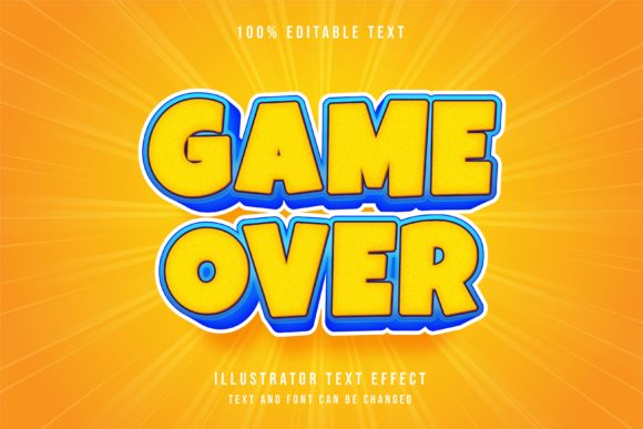 Editable Text Effect Yellow Blue Comic