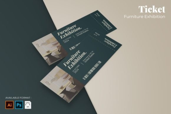 Elevate Your Event with Furniture Exhibition - Ticket Design