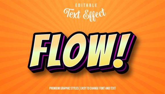 Flow Cartoon Style Text Effect for Illustrator