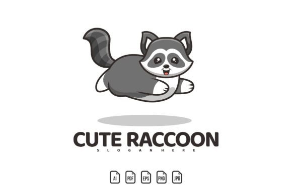 Flying Cute Raccoon Mascot Logo: A Playful Design Asset