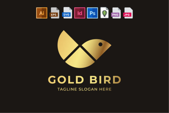 Gold Bird Logo Template for Creative Brands