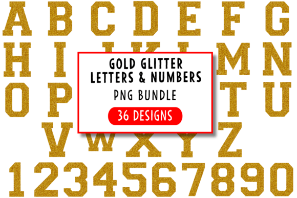 Gold Glitter Letters and Numbers PNG: A Sparkling Design Asset