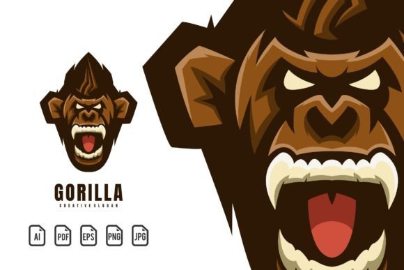 Gorilla Mascot Logo: Bold Vector Template for Designers