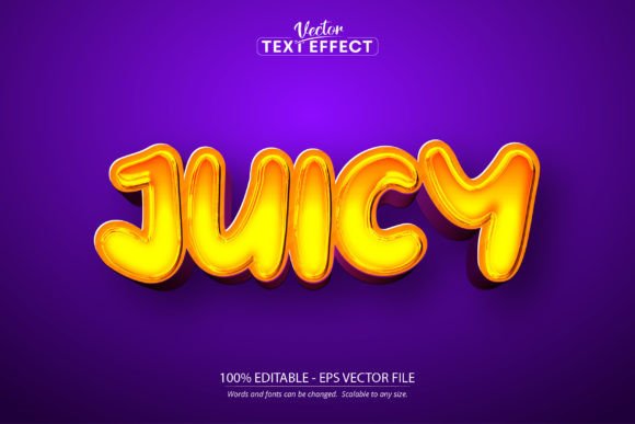 Juicy Text Effect, Editable Cartoon Style