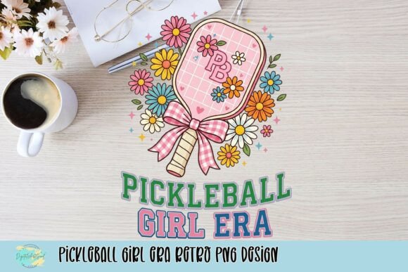 Pickleball Girl Era: Retro PNG Design