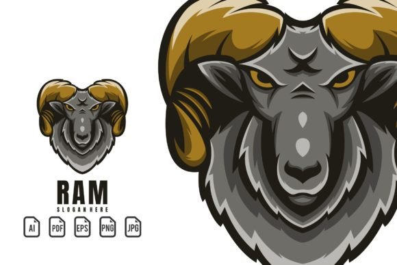 Ram Mascot Logo: A Bold Template for Dynamic Design Needs
