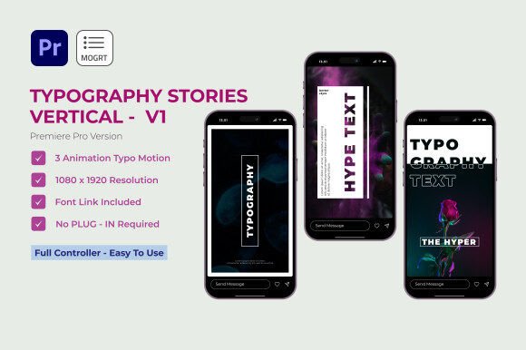 Typography Stories V1: Premiere Pro Motion Graphics Template