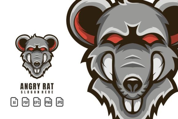 Unleash Fierce Energy with the Angry Rat Mascot Logo